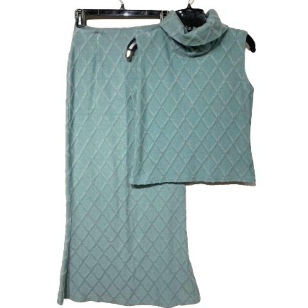 2/$20, Women Slate Blue Sleeveless Top + Maxi Skirt Set, Korean Fashion